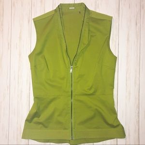 Elie Tahari Laura stretch Poplin zip front top